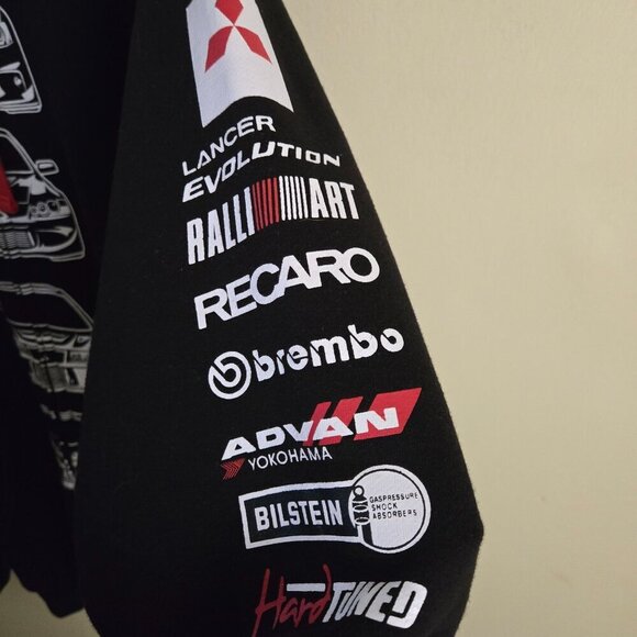 Hardtuned Mitsubishi Evolution Hoodie All Over Graphic Black Logo Size XXL - Picture 9 of 13